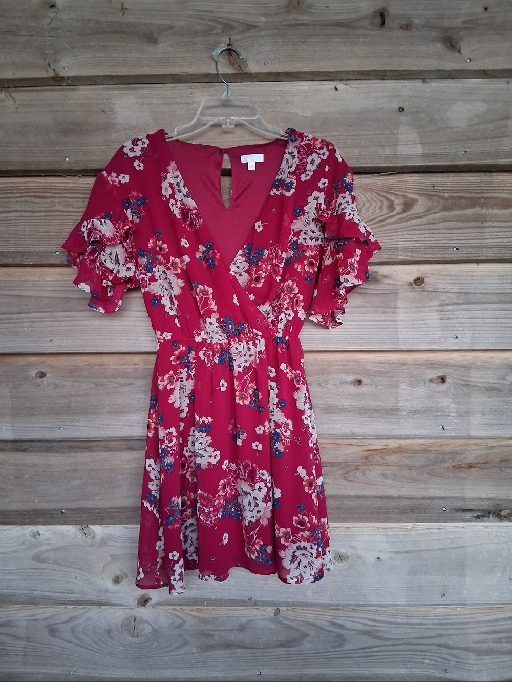 Charming Charlie Floral Wrap Mini Dress